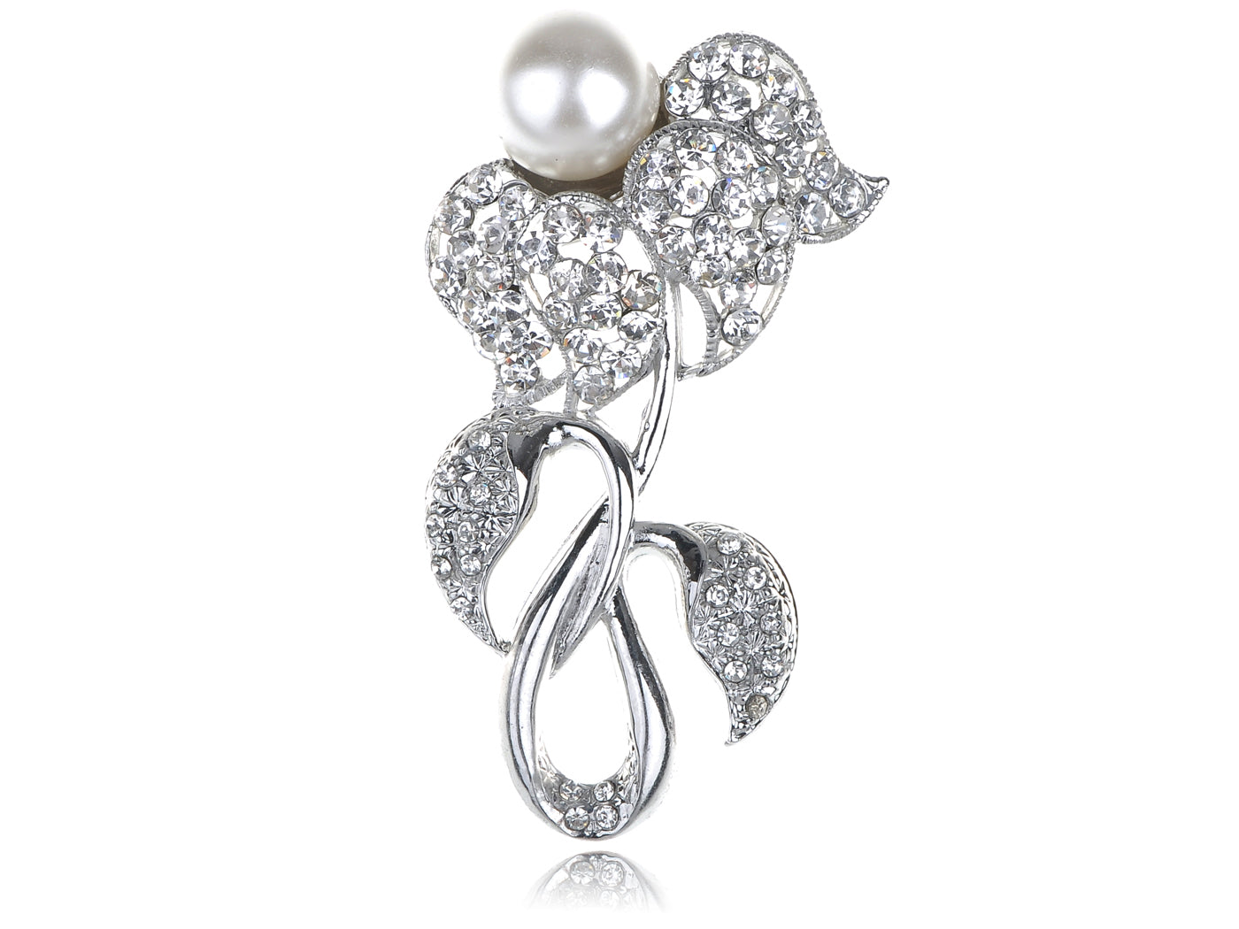 Pearl Bead Flower Bud Bouquet Bridal Pin Brooch