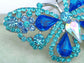 Deep Aqua Blue Sapphire Fairytale Butterfly Insect Brooch Pin