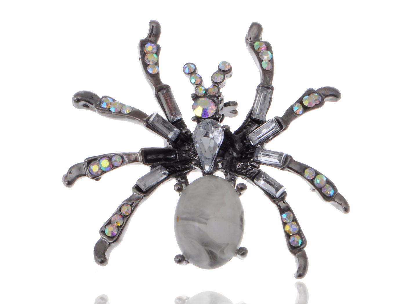 Pirate Gun Black Jeweled Spider Insect Pin Brooch