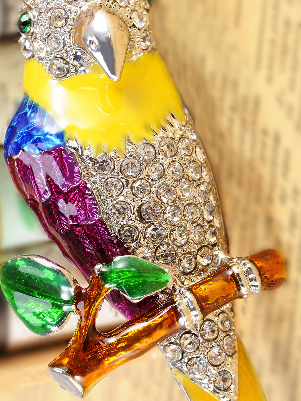 Tropical Rainbow Colorful Parrot Bird Brooch Pin