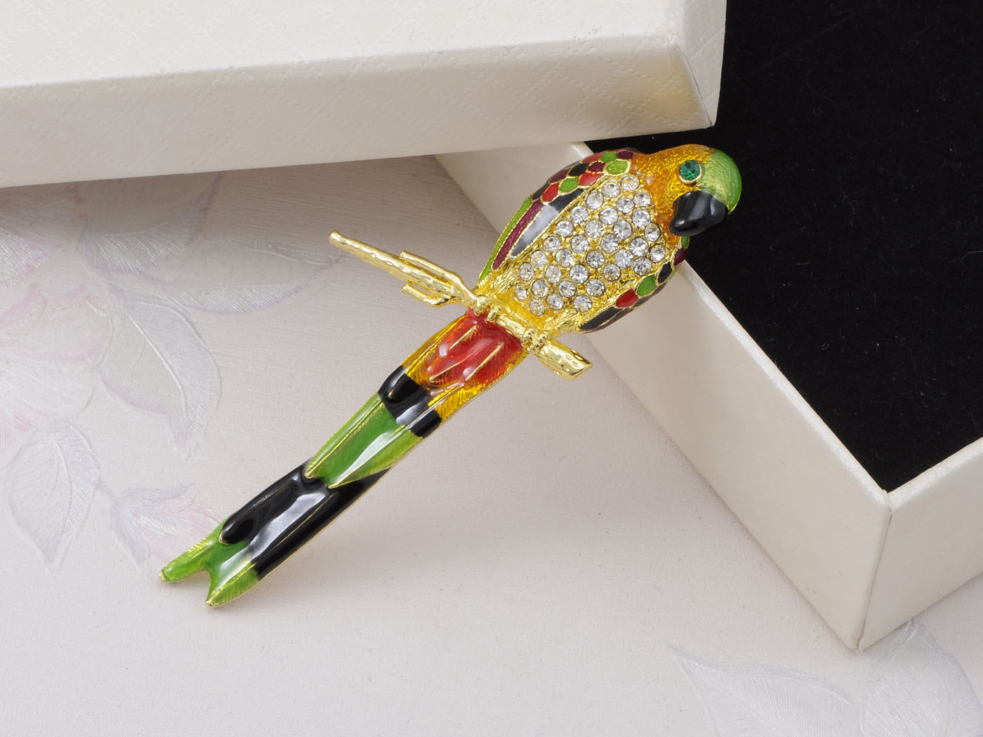 Tropical Rainbow Colorful Parrot Bird Brooch Pin
