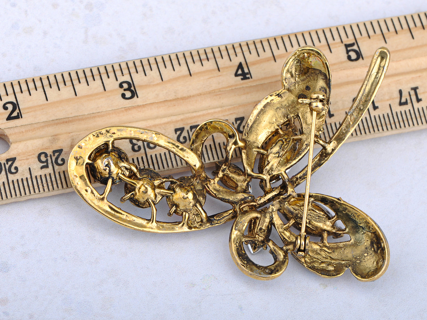 Multicolored Rainbow Butterfly Loop Brooch Pin