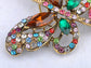 Multicolored Rainbow Butterfly Loop Brooch Pin