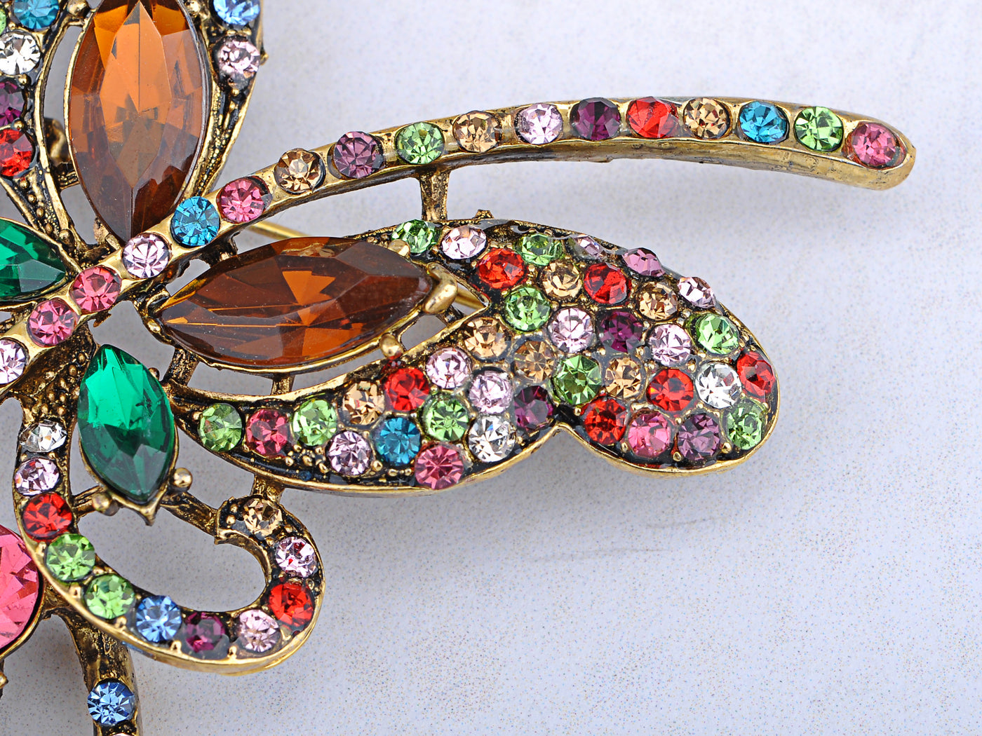 Multicolored Rainbow Butterfly Loop Brooch Pin