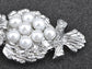 Silver Pearl Bead Alien Owl Bird Branch Pin Brooch