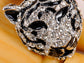 Black Silver Tiger Head King Of The Forest Brooch Pin