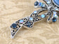 Beautiful Blue Sapphire Ab Cameo Maiden Ribbon Bow Pin Brooch