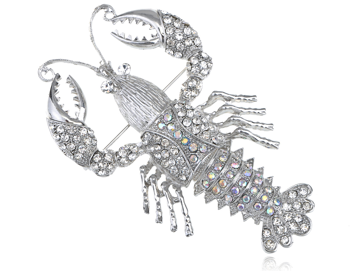 Nautical Ocean Animal Lobster Crawfish With Movable Tail Novelty Sea Fish Novelty Brooch Pin