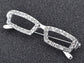 Silver Colored Rectangle Nerdy Glasses Brooch Pin