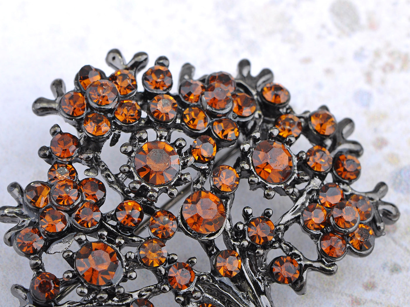 Gun Orange Red Apple Fruit Floral Tree Brooch Pin