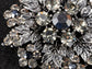 Gun Grey Floral Leaf Snowflake Wreath Crest Brooch Pin