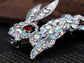 Iridescent Rabbit Bunny Hop Brooch Pin