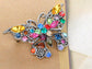 Rainbow Multi Colored Butterfly Insect Bug Wings Brooch Pin