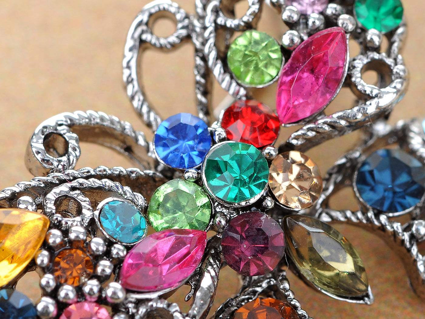 Rainbow Multi Colored Butterfly Insect Bug Wings Brooch Pin