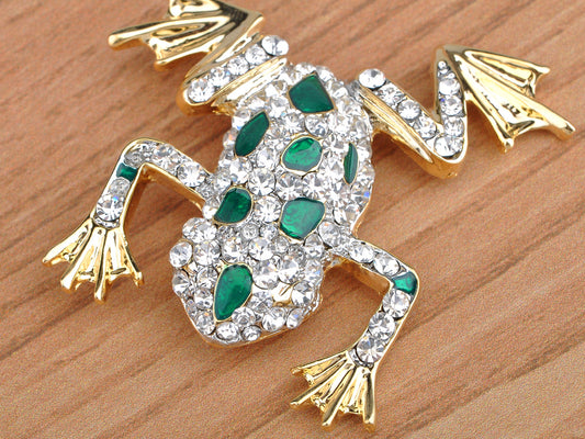 Adorable Frog Animal Jewelry Clothes Pin Brooch For Women