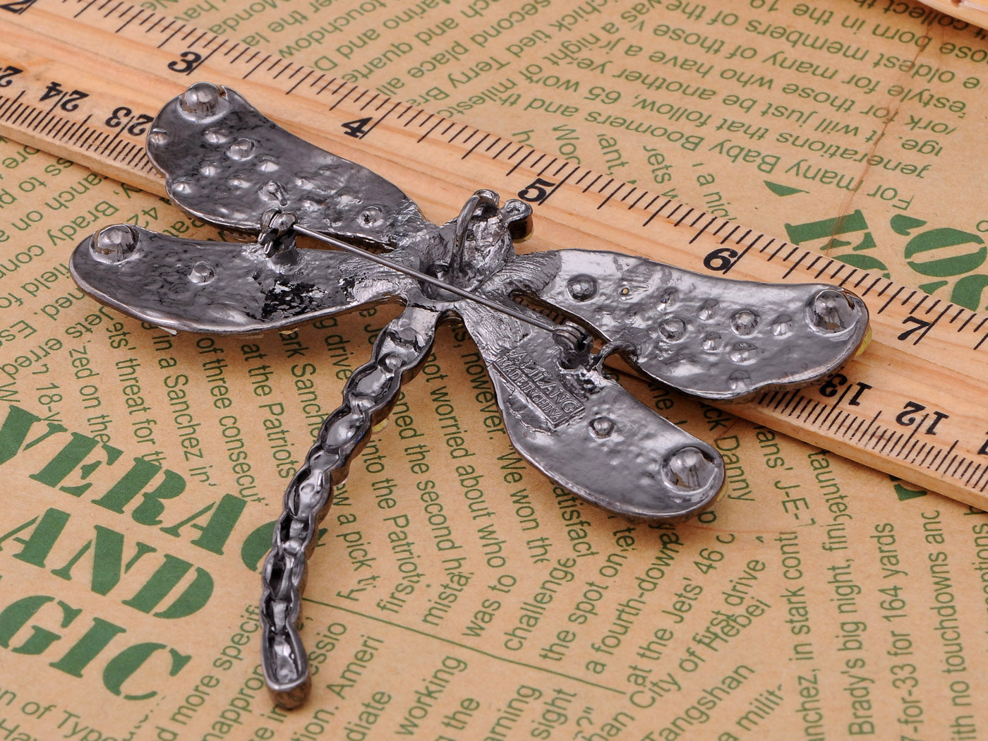 Gun Rainbow Dragonfly Insect Brooch Pin