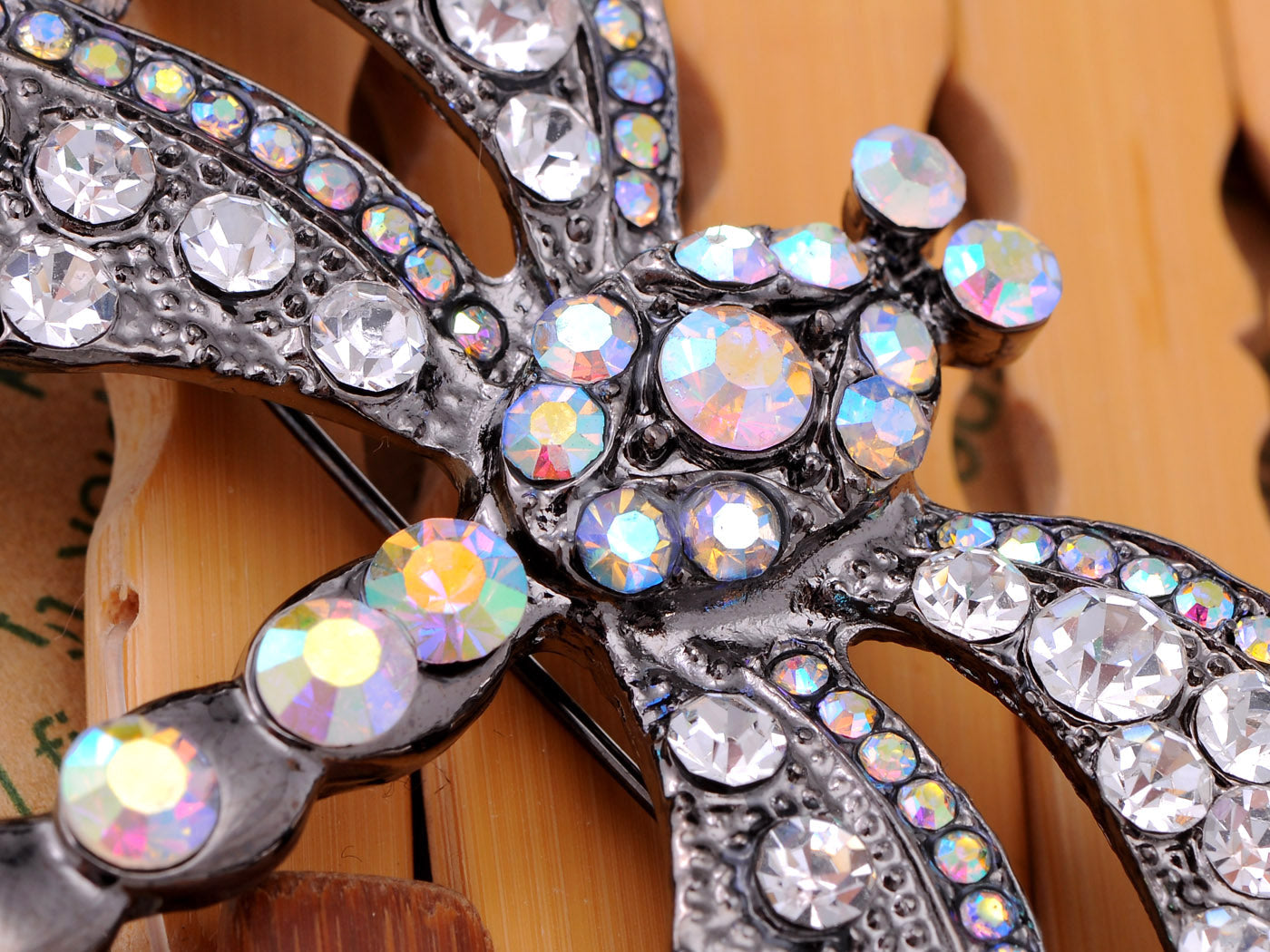 Gun Rainbow Dragonfly Insect Brooch Pin