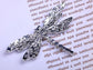 Jet Black Dragonfly Insect Wings Brooch Pin