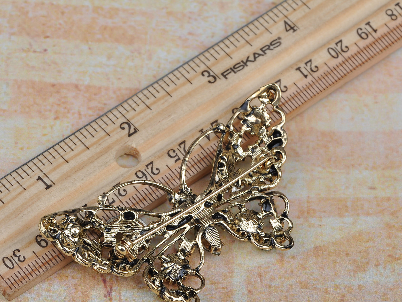 Peridot Long Winged Butterfly Bug Pin Brooch