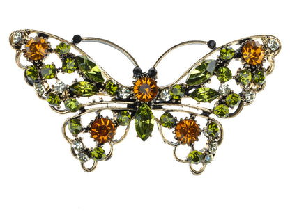 Peridot Long Winged Butterfly Bug Pin Brooch