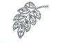 Antique Shine Flower Leaf Bouquet Feather Brooch Pin