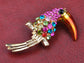 Fuchsia Colorful Ropical Bird Pin Brooch