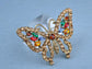 Vintage Rainbow Pastel Butterfly Insect Wedding Prom Easter Pin Brooch