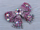 Shine Fuchsia Rose Pink Bow Brooch Pin