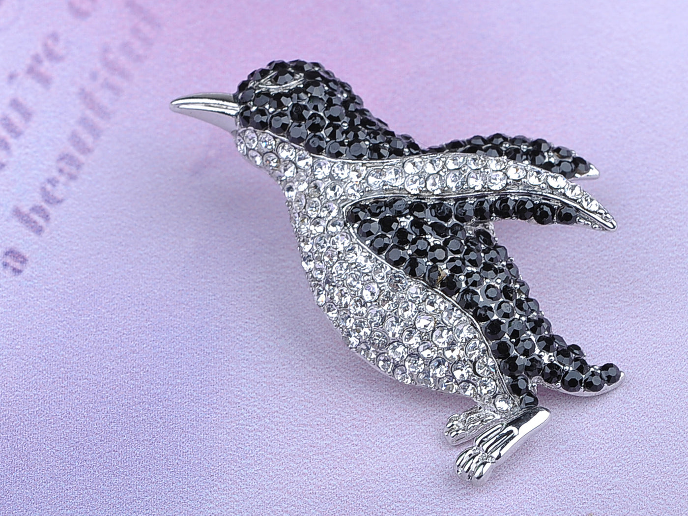 Black Colored Penguin Bird Brooch Pin