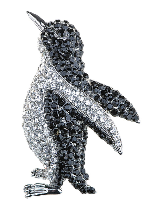 Black Colored Penguin Bird Brooch Pin