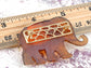 Matte Orange Iridescent African Elephant Brooch Pin