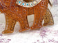 Matte Orange Iridescent African Elephant Brooch Pin