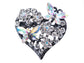 Floral Insect Butterfly Love Flower Heart Brooch Pin