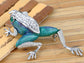 Czech Emerald Frog Jewelry Pin Brooch