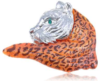 Elements Orange Wild Bobcat School Mascot Pin Brooch