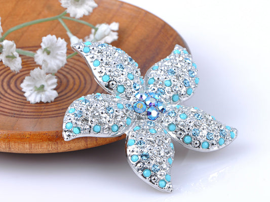 Elements Turquoise Bead Stargazer Lily Flower Pin Brooch