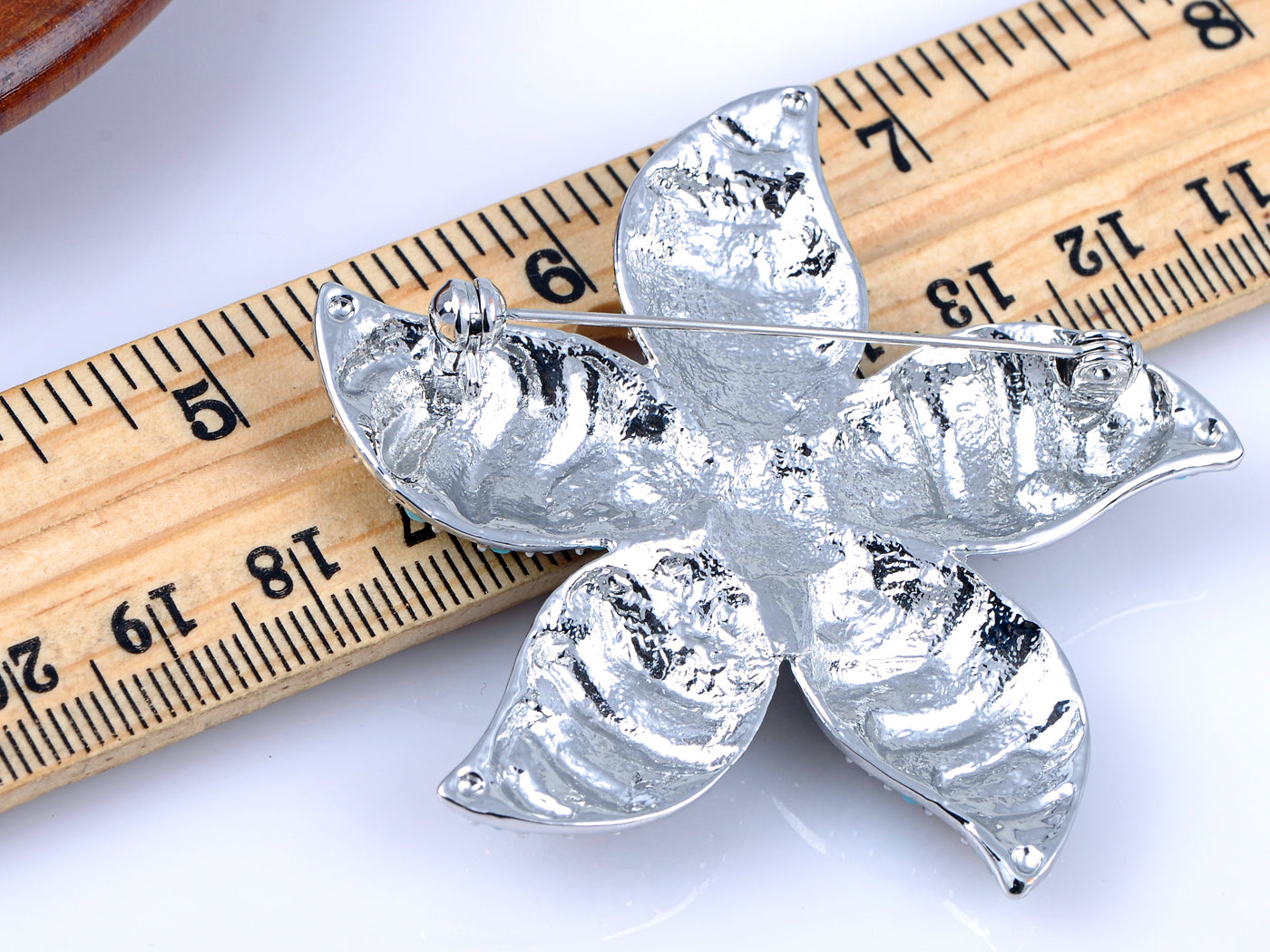 Elements Turquoise Bead Stargazer Lily Flower Pin Brooch