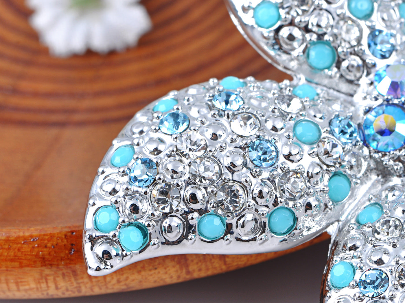 Elements Turquoise Bead Stargazer Lily Flower Pin Brooch