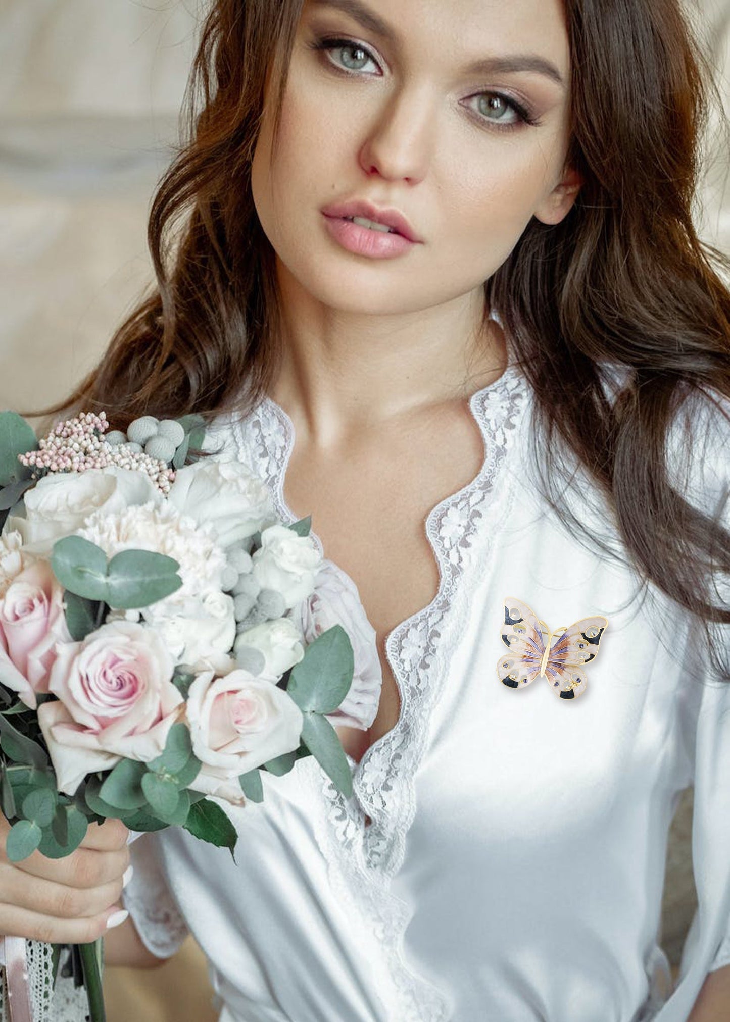 Elements Opalescent Swirl Colors Vibrant Butterfly Pin Brooch