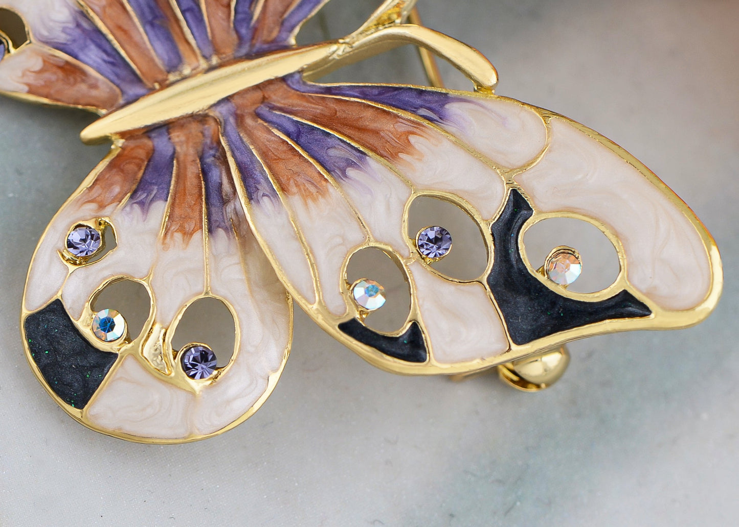 Elements Opalescent Swirl Colors Vibrant Butterfly Pin Brooch