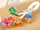 Elements Colorful Intertwining Flower Plant Pin Brooch