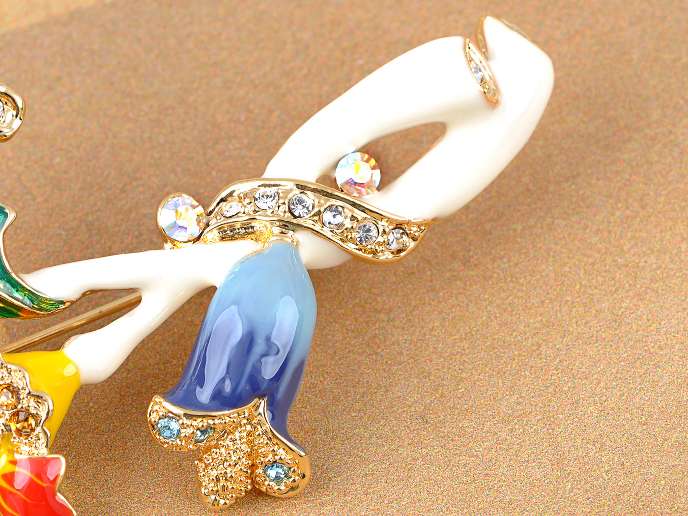 Elements Colorful Intertwining Flower Plant Pin Brooch