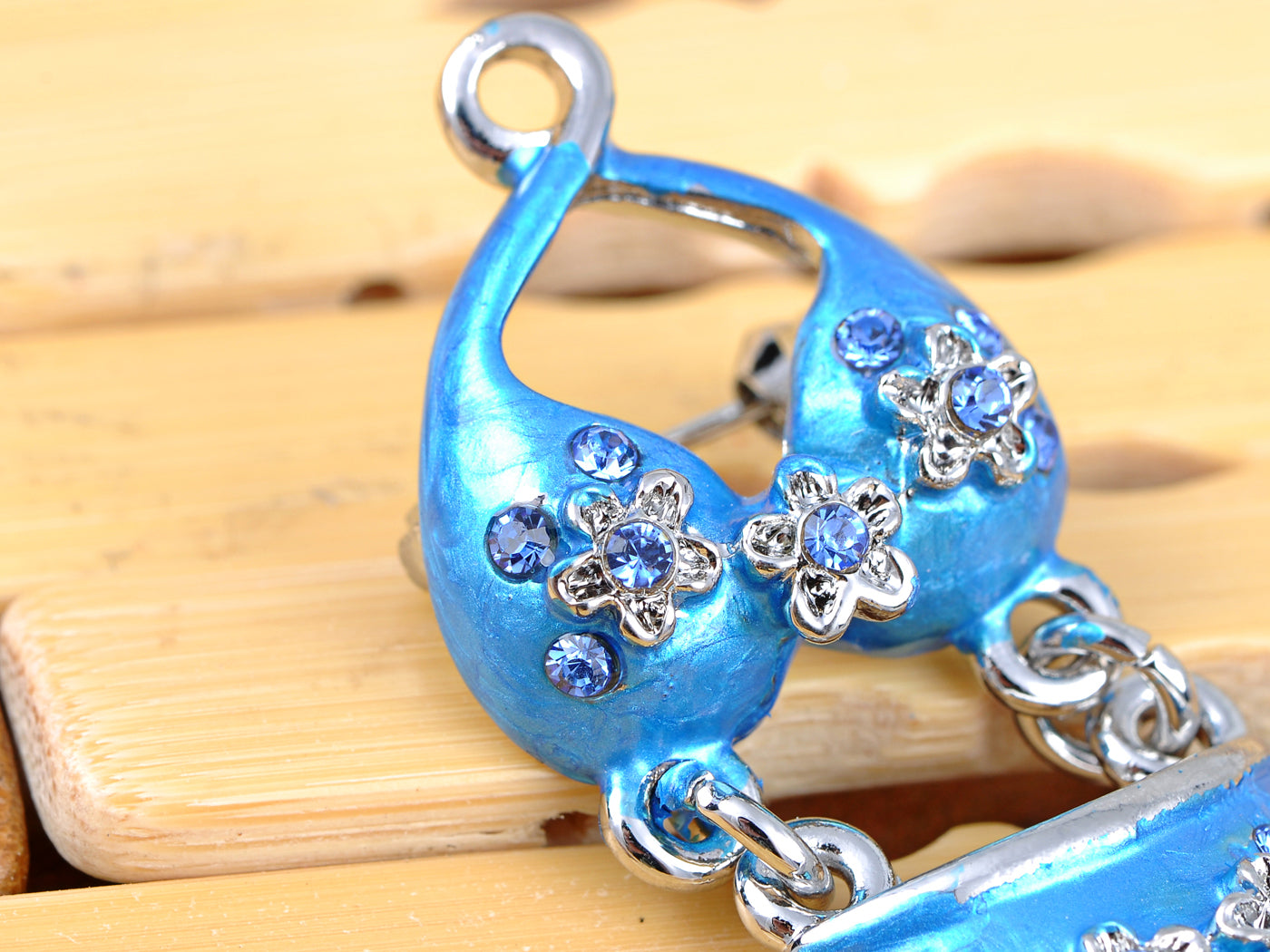 Elements Itsy Bitsy Blue Flower Bikini Summertime Pin Brooch