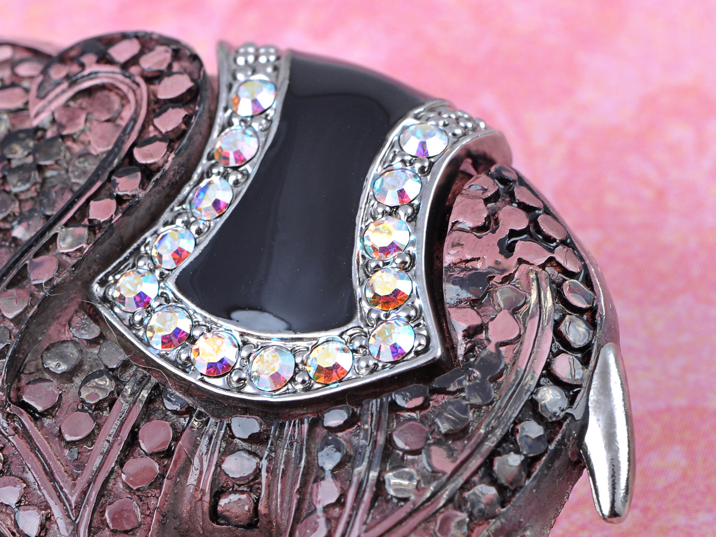 Matte Orange Iridescent African Elephant Brooch Pin