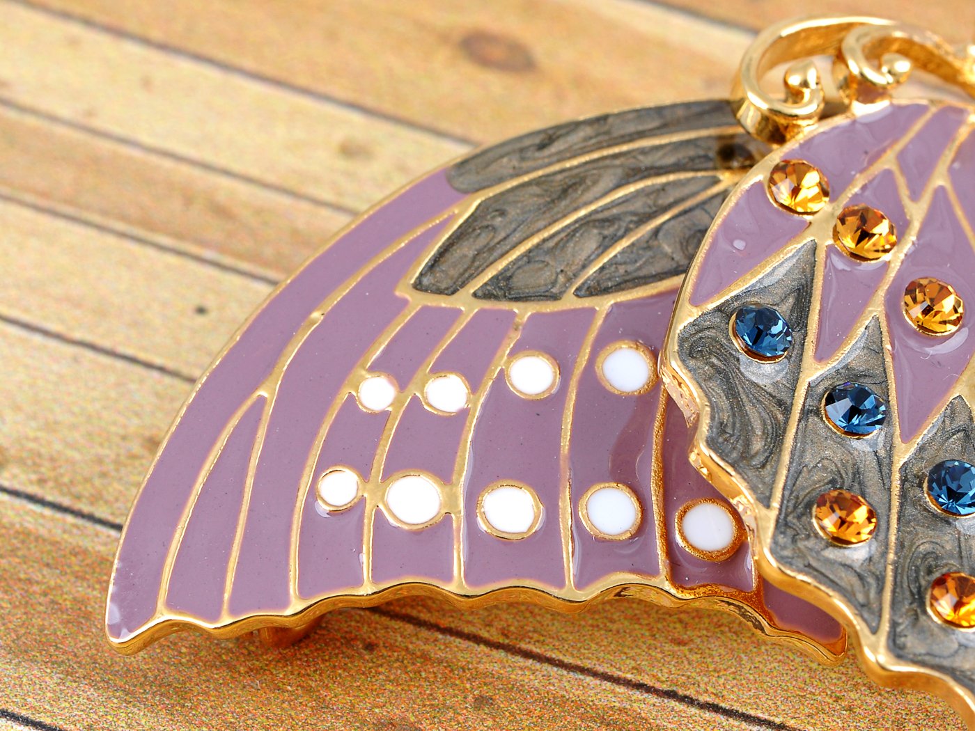 Multicolored Spotted Colorful Monarch Butterfly Wings Brooch Pin