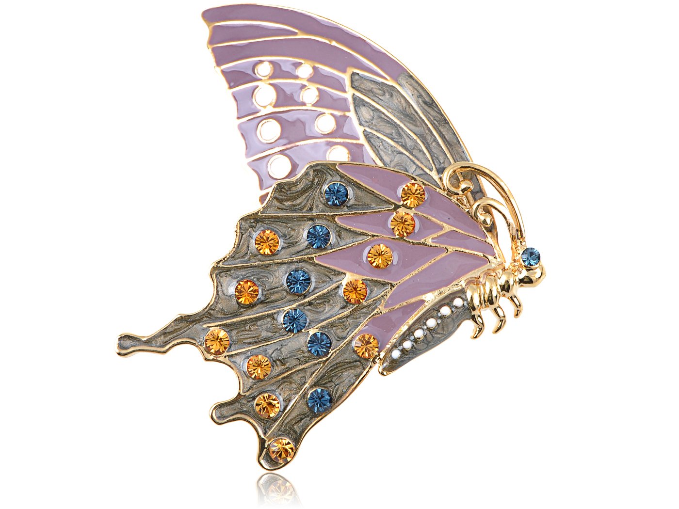 Multicolored Spotted Colorful Monarch Butterfly Wings Brooch Pin