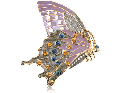 Multicolored Spotted Colorful Monarch Butterfly Wings Brooch Pin