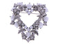 Elements Gun Grey White Bead Heart Wreath Pin Brooch