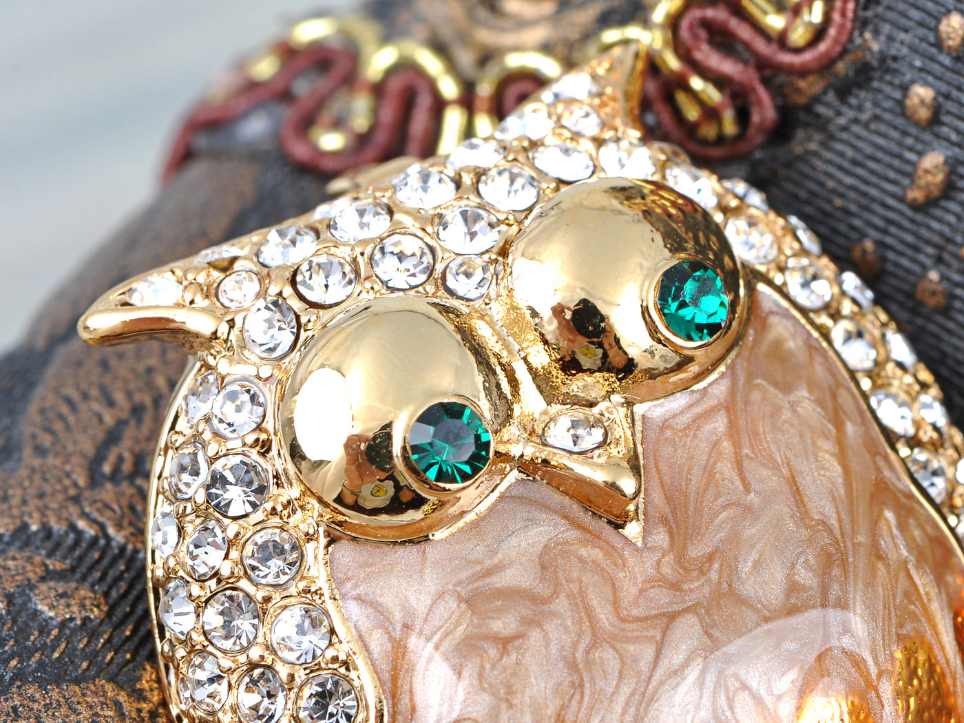 Elements Pearlescent Fat Chubby Grandpa Owl Bird Pin Brooch