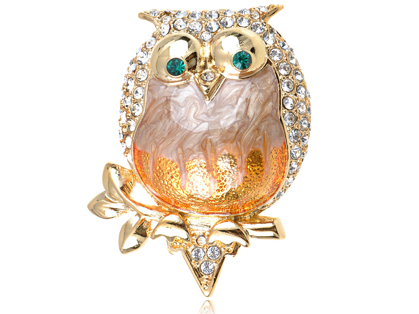 Elements Pearlescent Fat Chubby Grandpa Owl Bird Pin Brooch